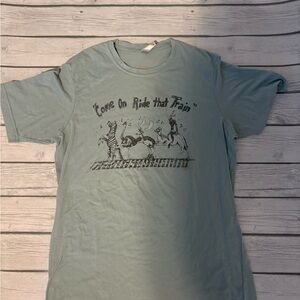 Mr P’s tees “c’mon ride that train” Tee in Light green